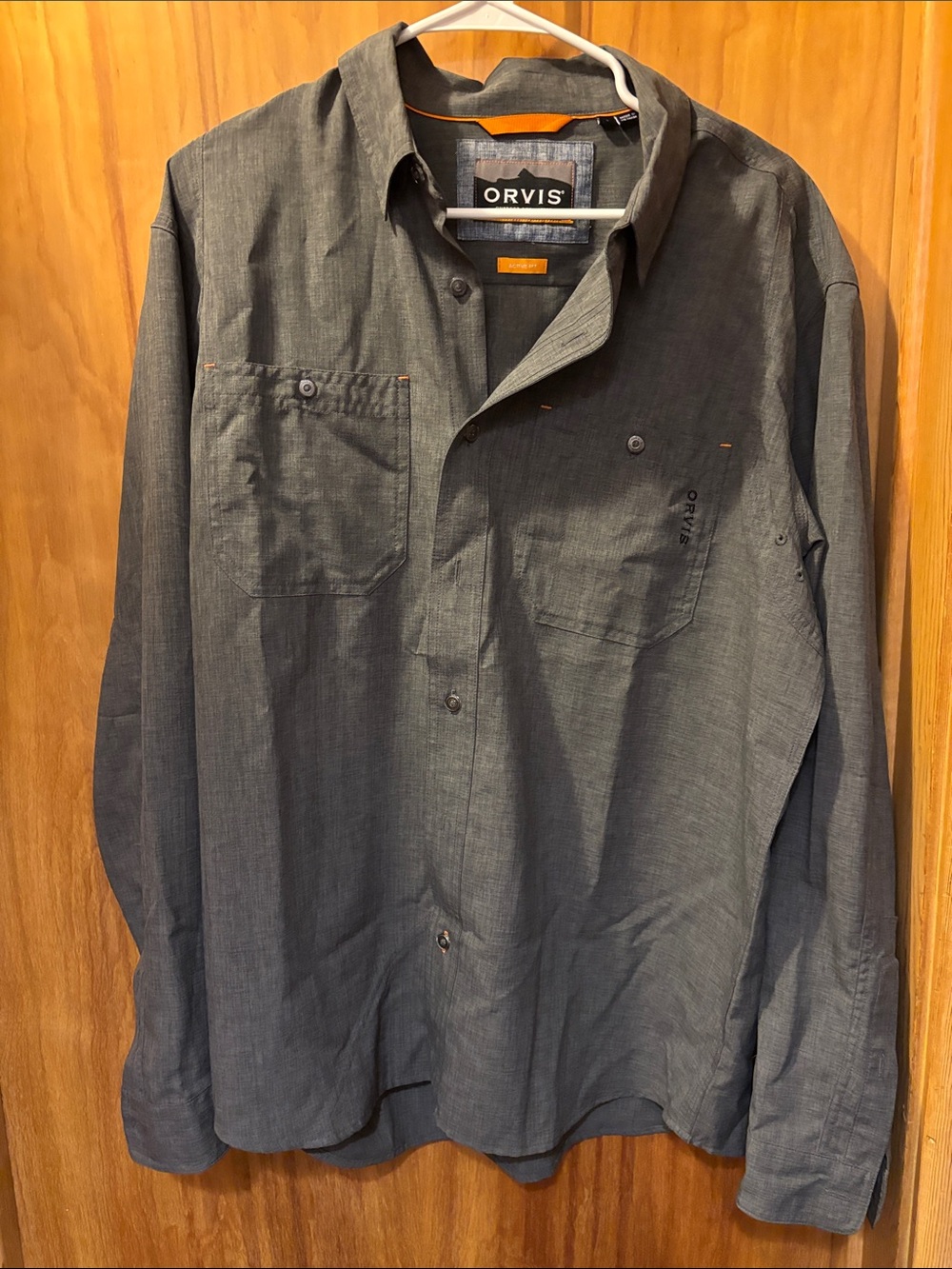 Orvis Men's Slate Gray Casual Button-Down Shirt
